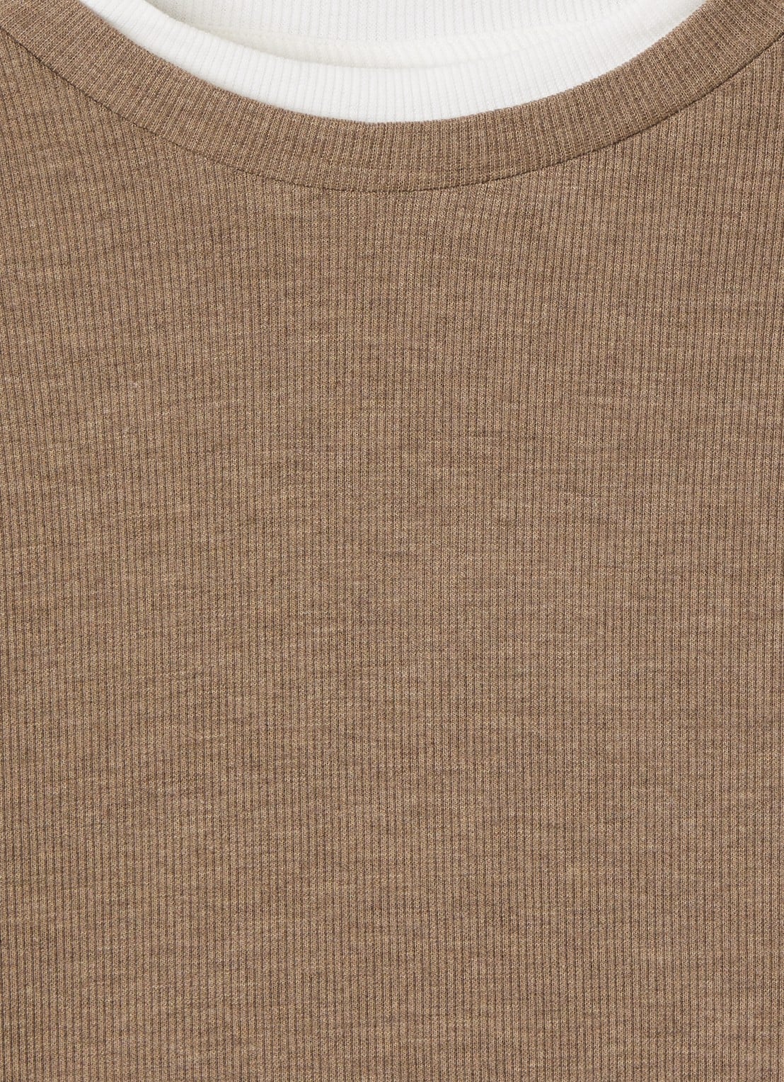 Retour Jeans Peggy fijngebreide trui met ronde hals - detail donkerbeige