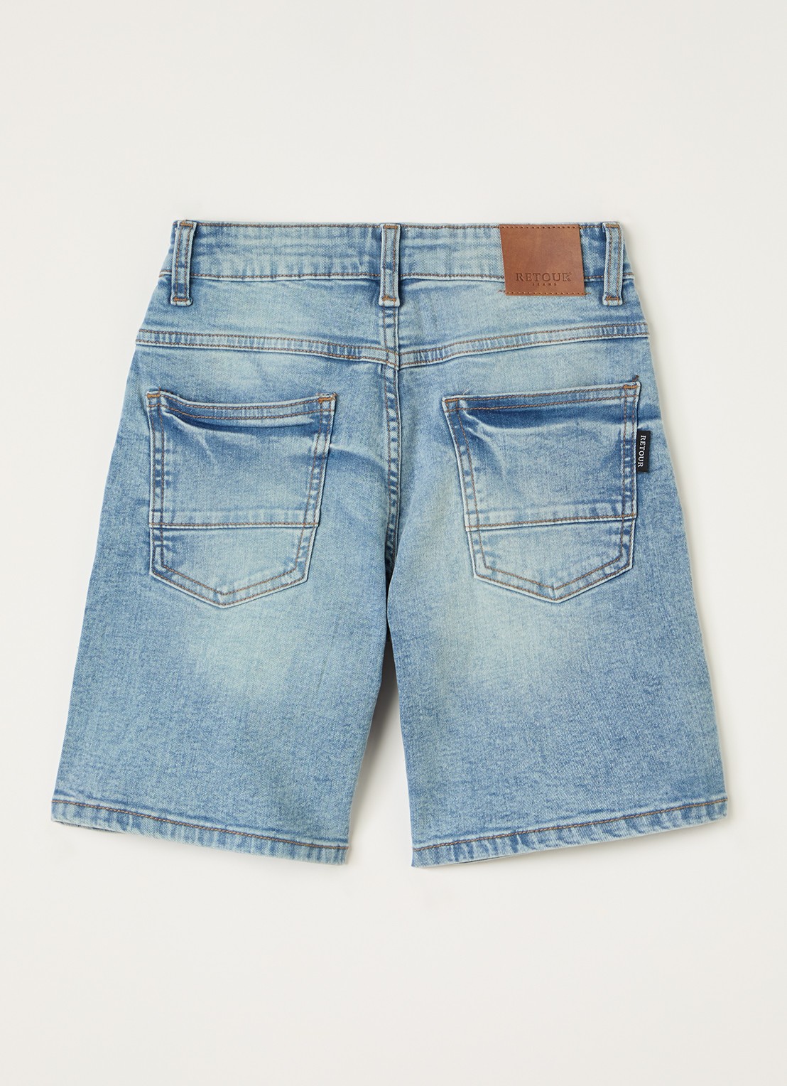 Retour Jeans Quin loose fit korte broek van denim - voorkant 3 blauw