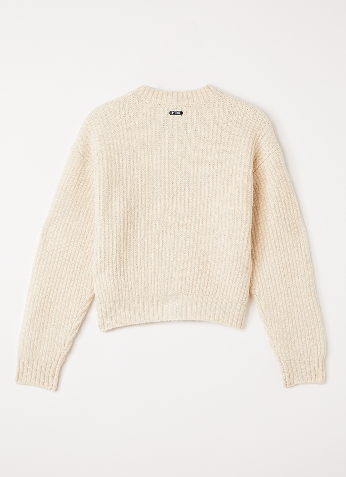Retour Jeans Ribgebreid vest met ronde hals - achterkant beige