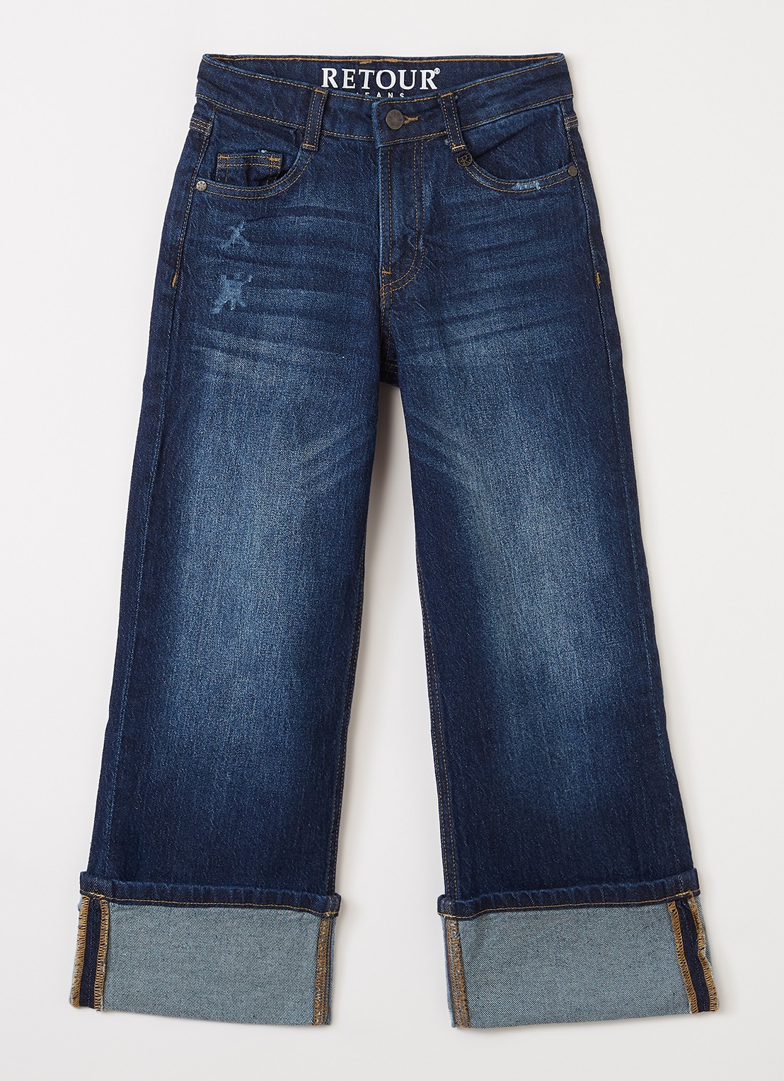 Retour Jeans Romy loose fit jeans met donkere wassing - voorkant indigo