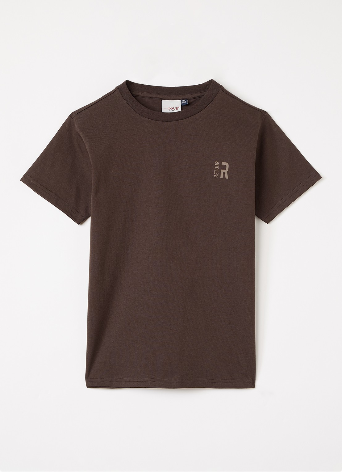 Retour Jeans Seth T-shirt met logo - voorkant chocoladebruin
