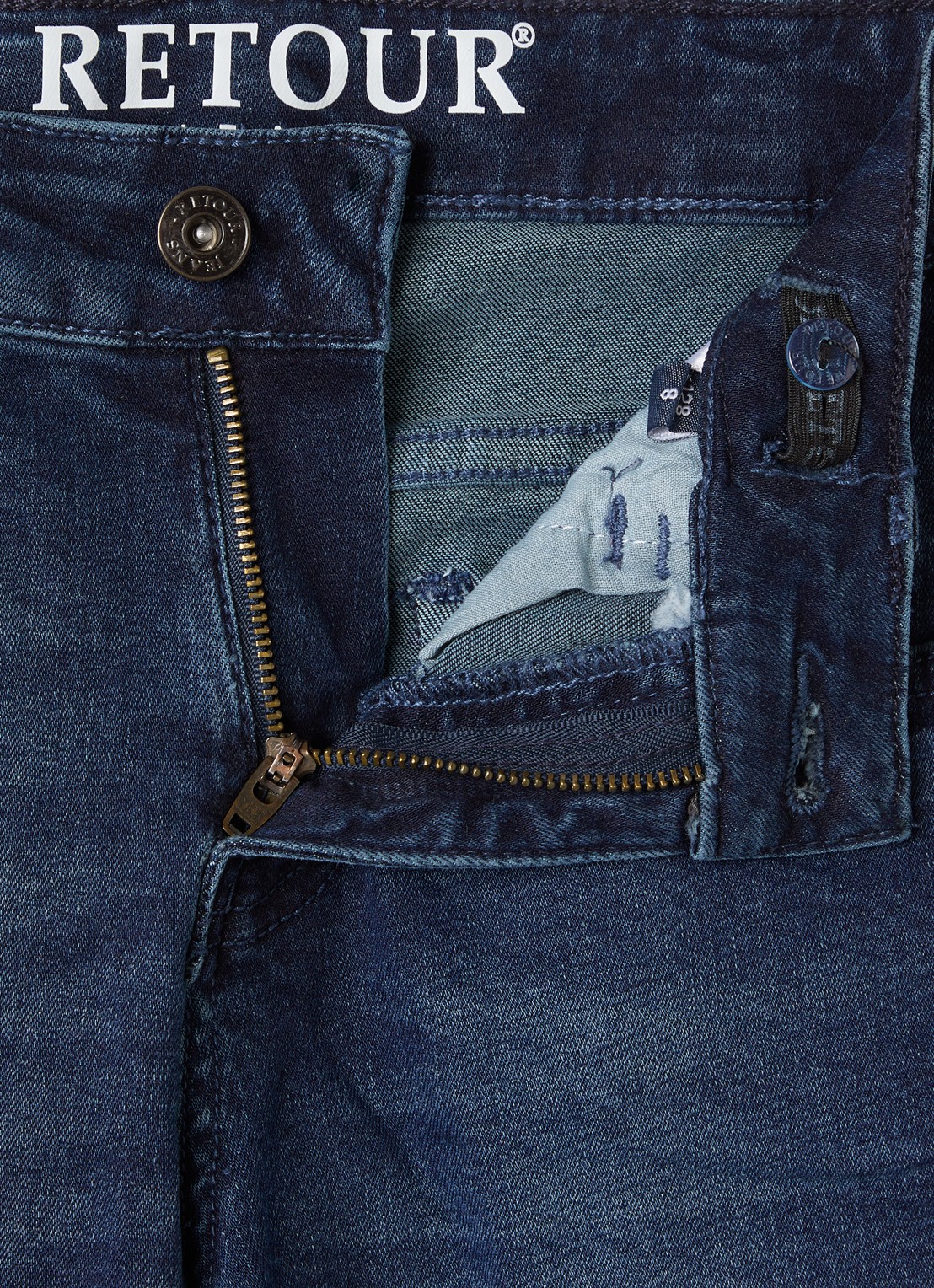 Retour Jeans Slim fit jeans met steekzakken - detail indigo