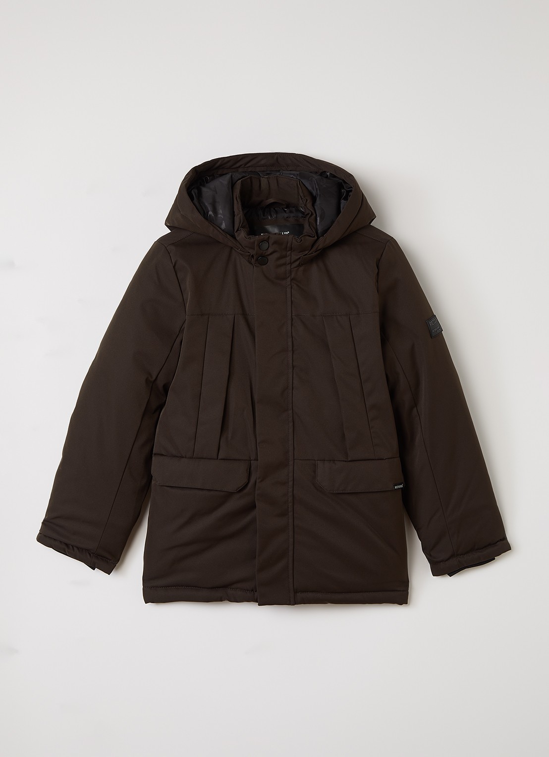 Retour Jeans Wart softshell jack met klepzakken - voorkant donkerbruin