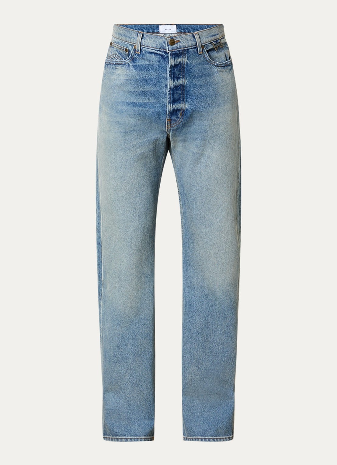Rhude 90's Traxedo loose fit jeans met lichte wassing - voorkant indigo