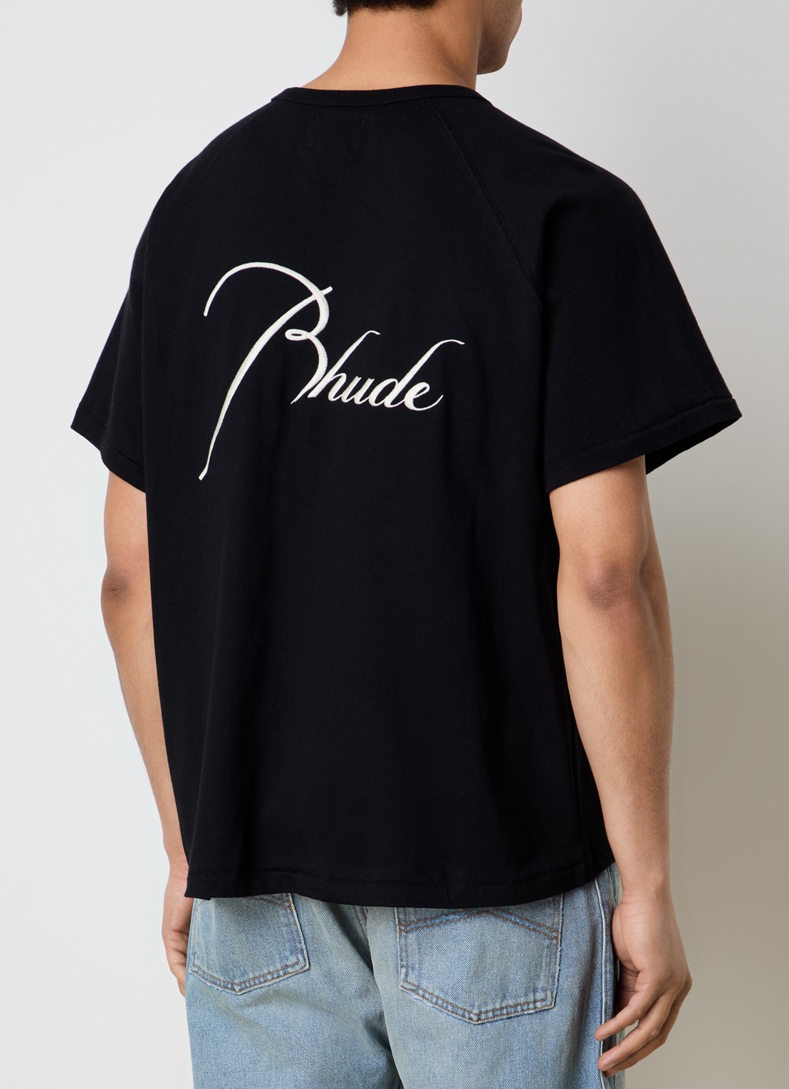 Rhude Classique T-shirt met logoborduring - detail 2 zwart
