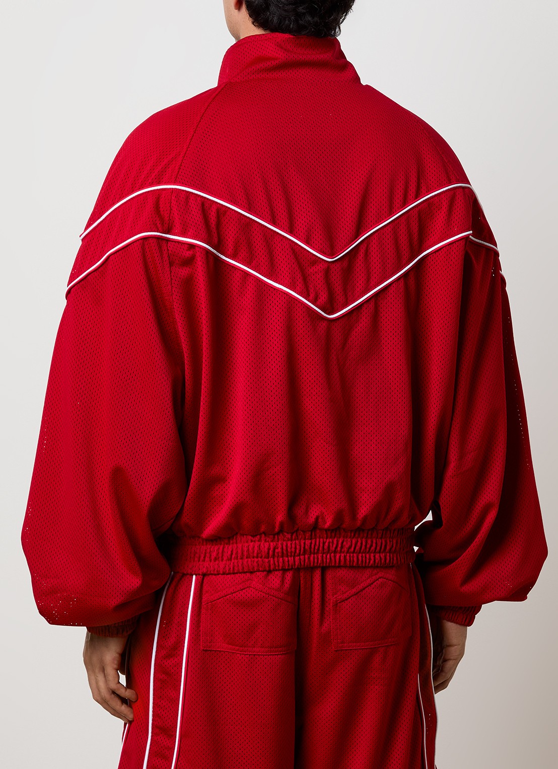 Rhude Jack met logo en opstaande kraag - achterkant kersenrood