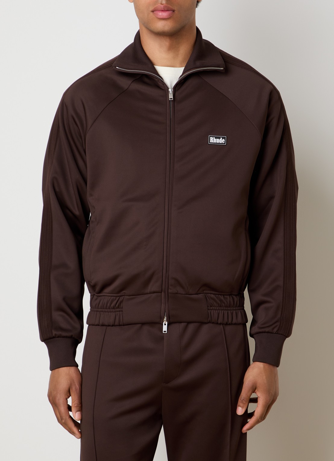 Rhude Madera sweatvest met logo - detail 4 chocoladebruin