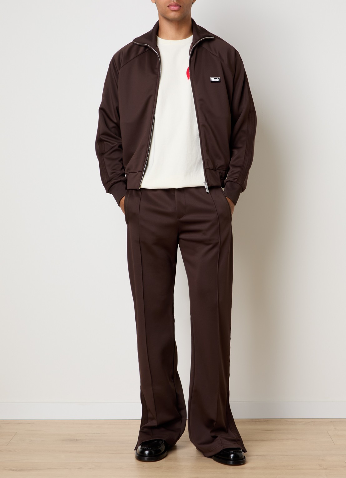 Rhude Madera sweatvest met logo - voorkant 2 chocoladebruin