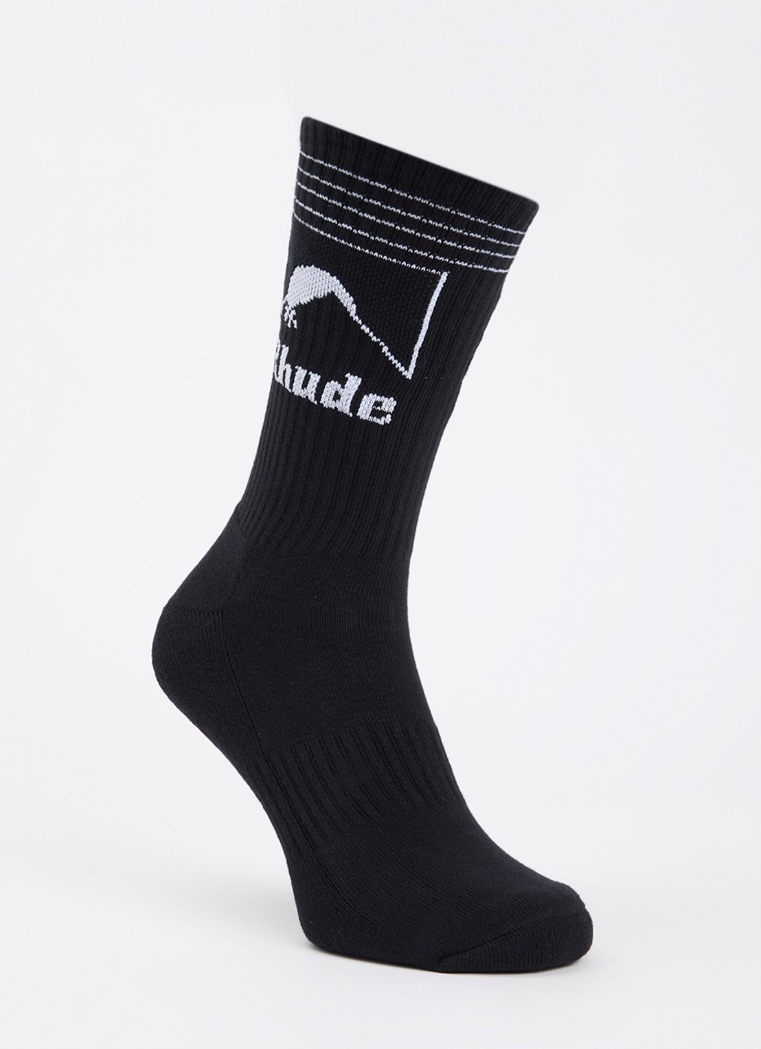 Rhude Moonlight Outline sportsokken in katoenblend met logo - voorkant zwart
