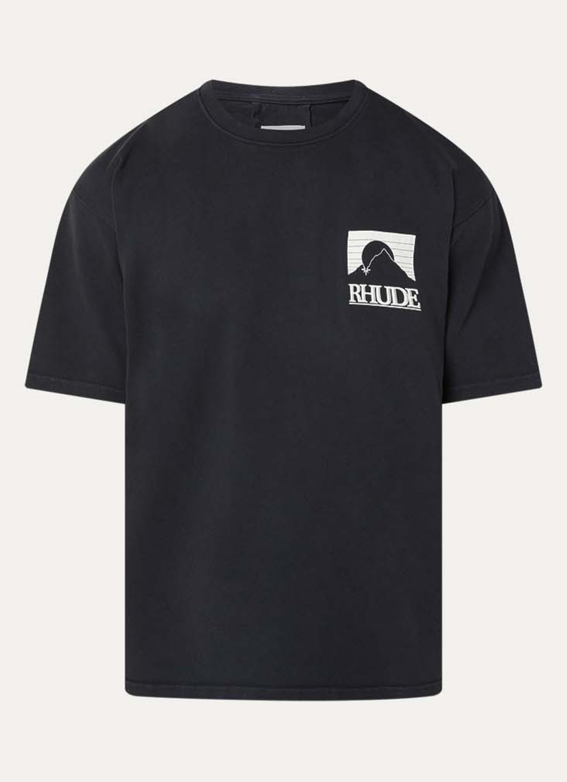 Rhude Moonlight T-shirt met logo- en backprint - voorkant 2 zwart