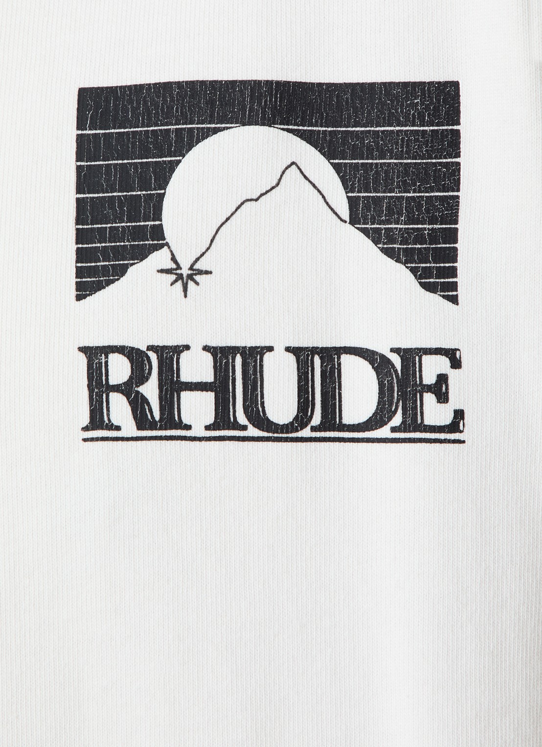 Rhude Moonlight T-shirt met logo- en backprint - detail 5 ivoor