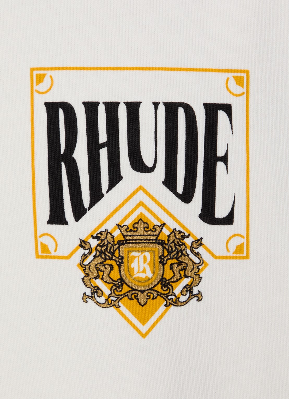 Rhude Playing Card T-shirt met logo- en backprint - detail 4 creme