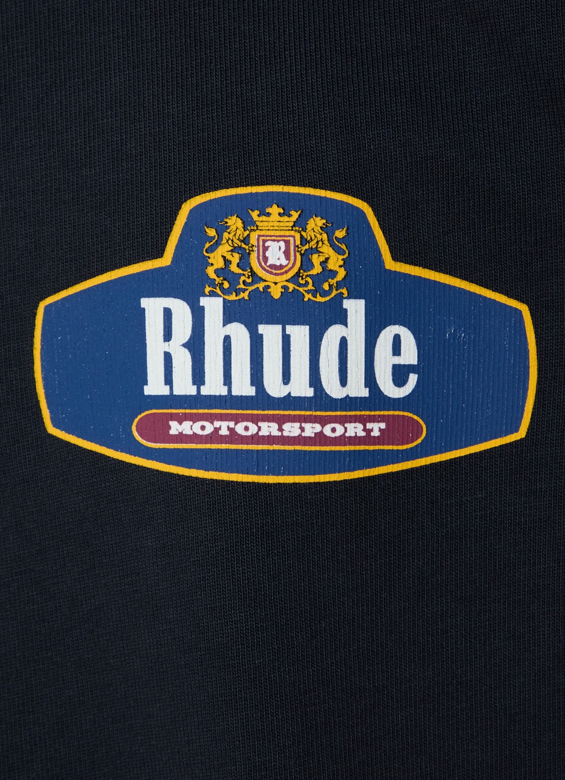 Rhude Racing Crest T-shirt met logo- en backprint - detail 4 donkerblauw