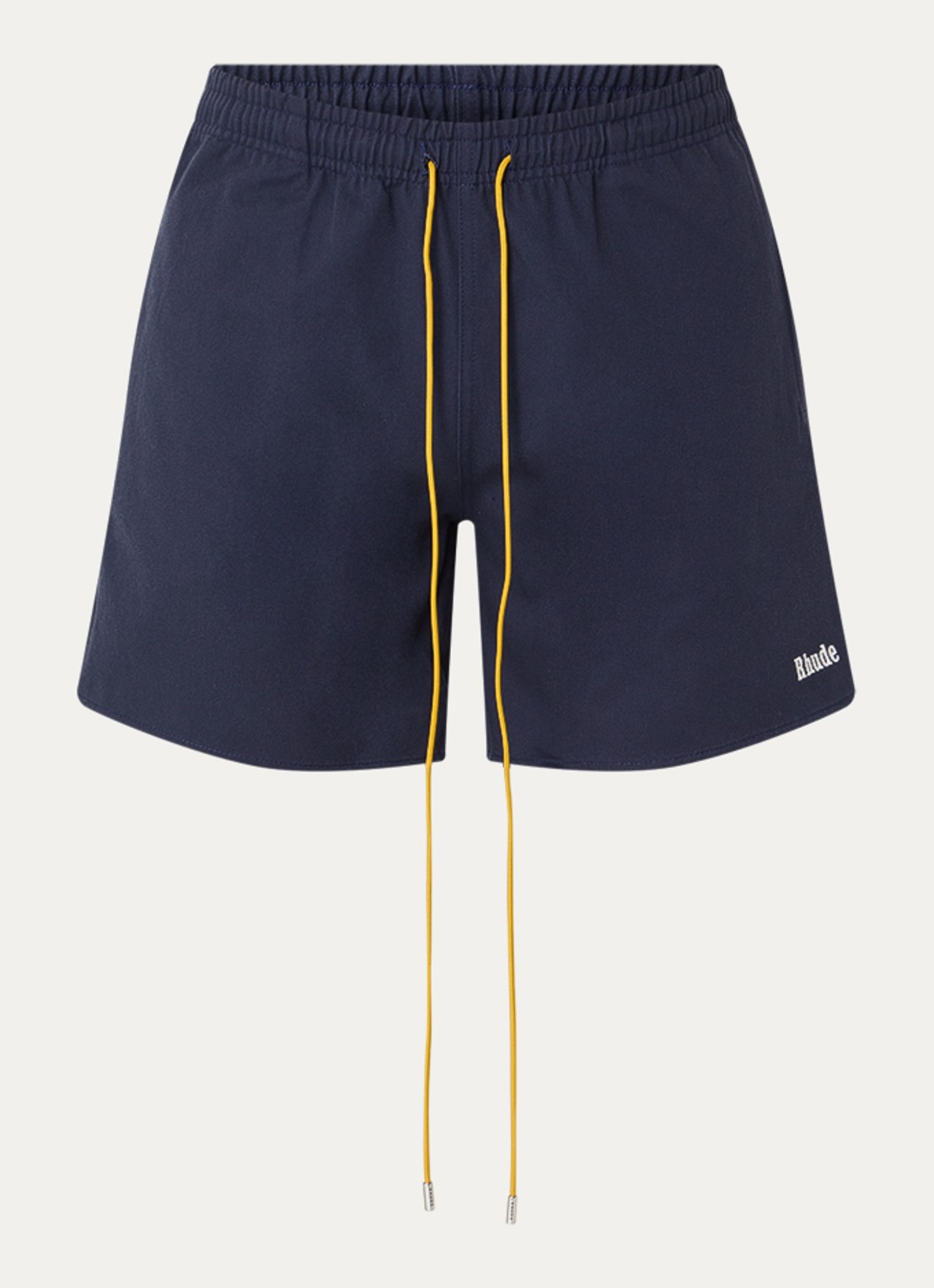Rhude Straight fit korte broek met elastische band - voorkant 4 donkerblauw