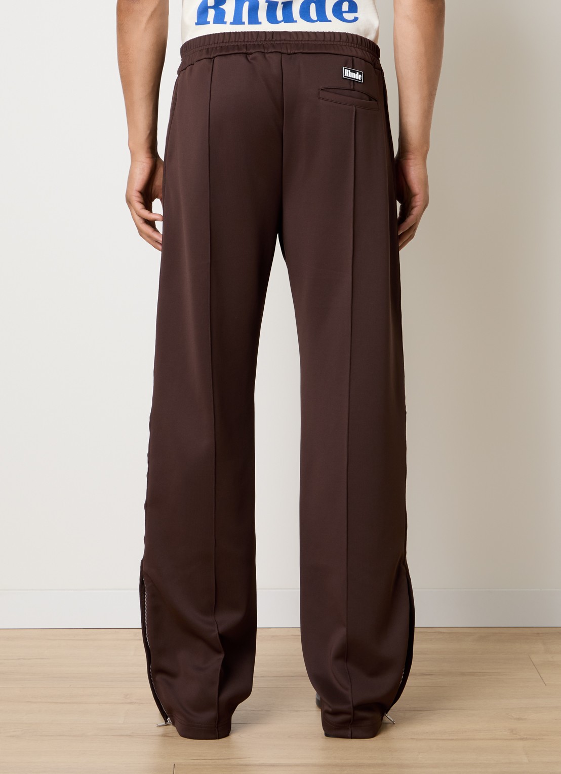 Rhude Trofeo straight fit joggingbroek met steekzakken - achterkant chocoladebruin