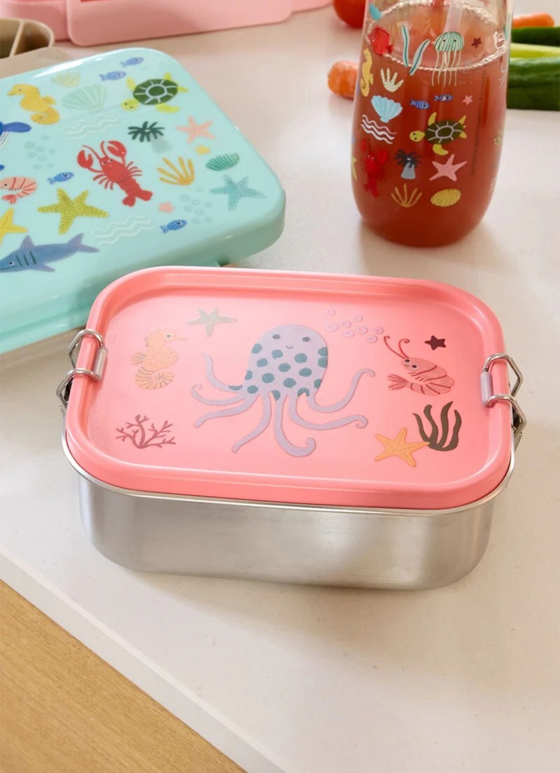 Rice Lunchbox 0,80 liter - voorkant 3 koraalroze
