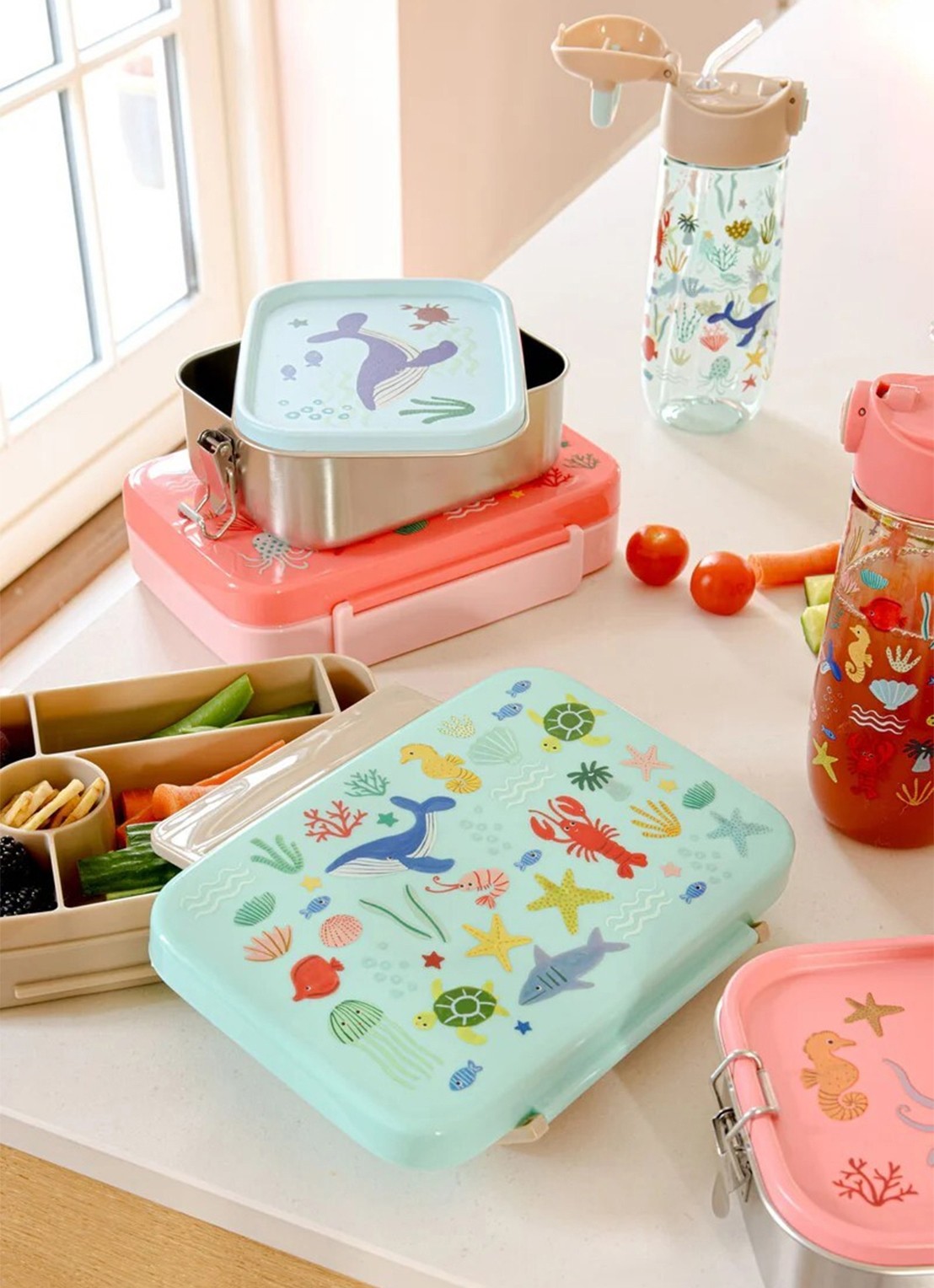 Rice Lunchbox 1 liter - voorkant 2 lichtblauw