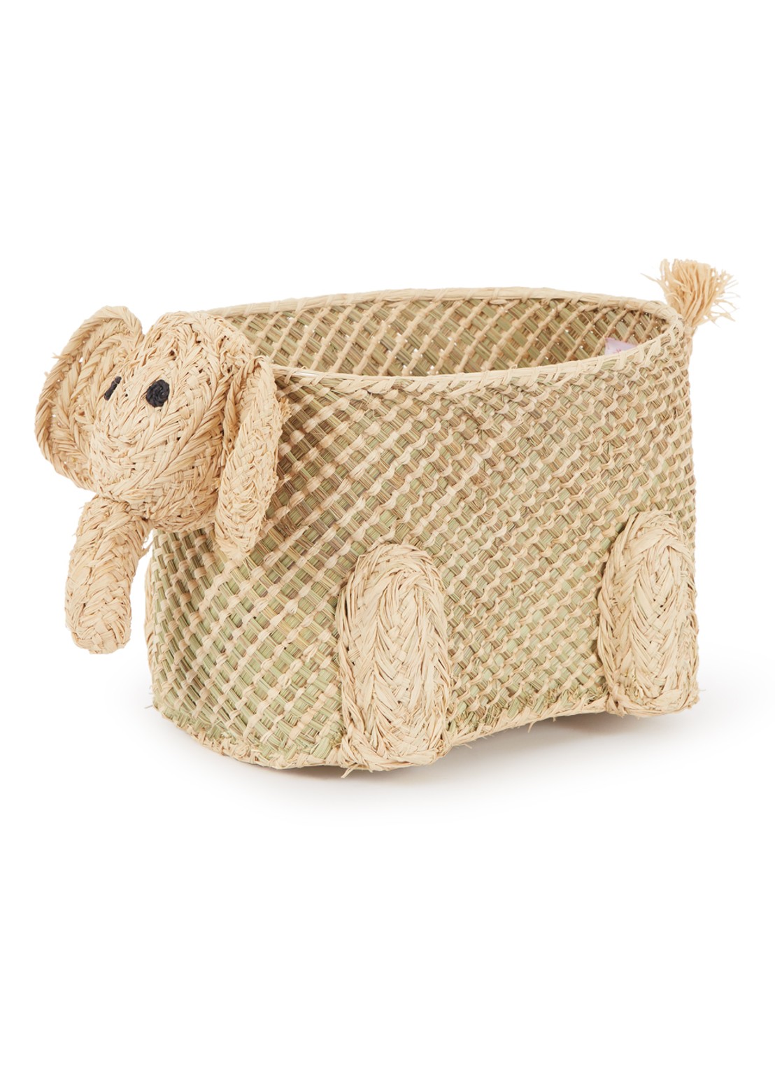 Rice Opbergmand dieren 21 cm - voorkant beige