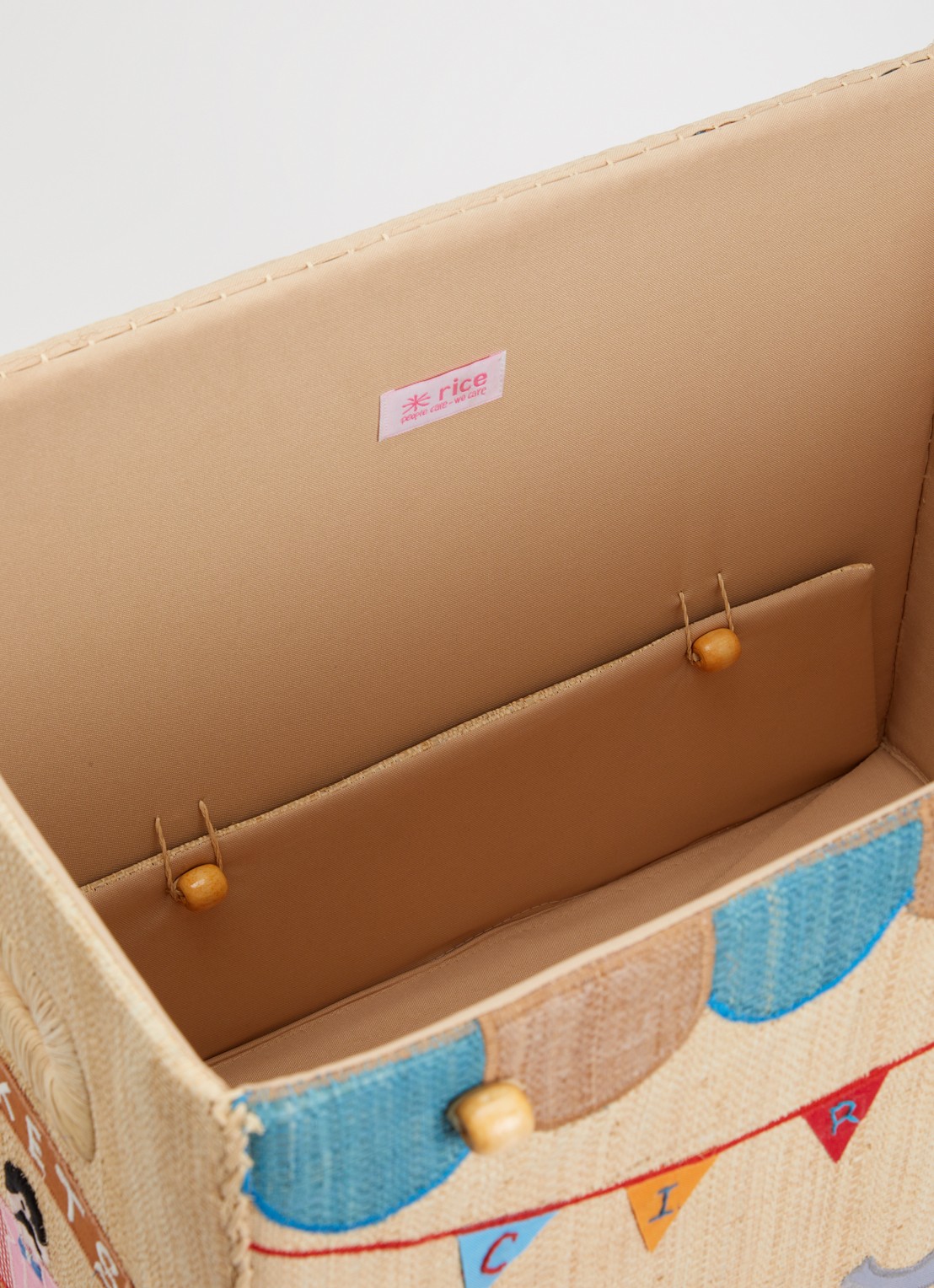 Rice Opbergmand van raffia 36 cm - detail 3 beige