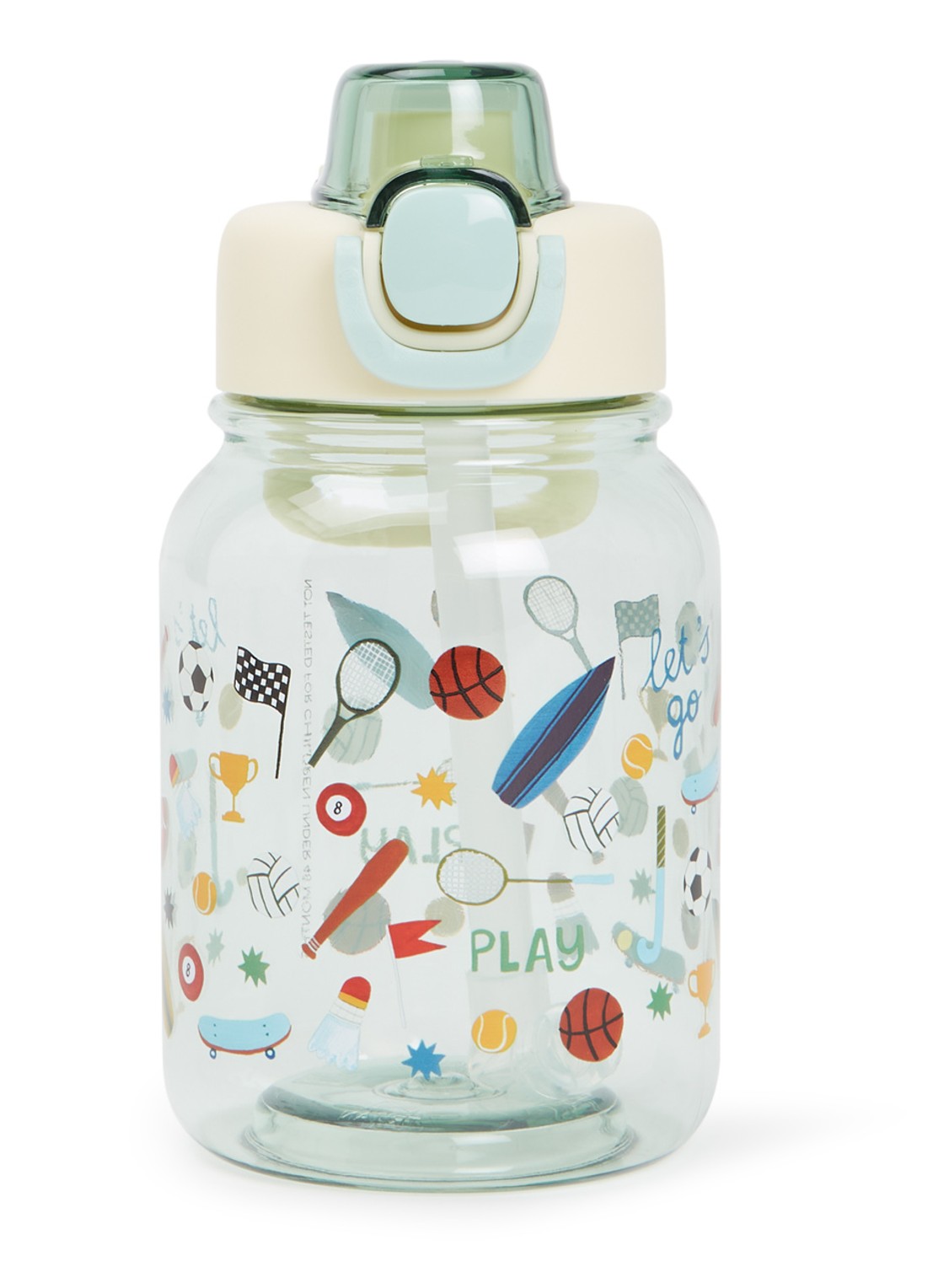 Rice Waterfles met print - voorkant lichtgroen