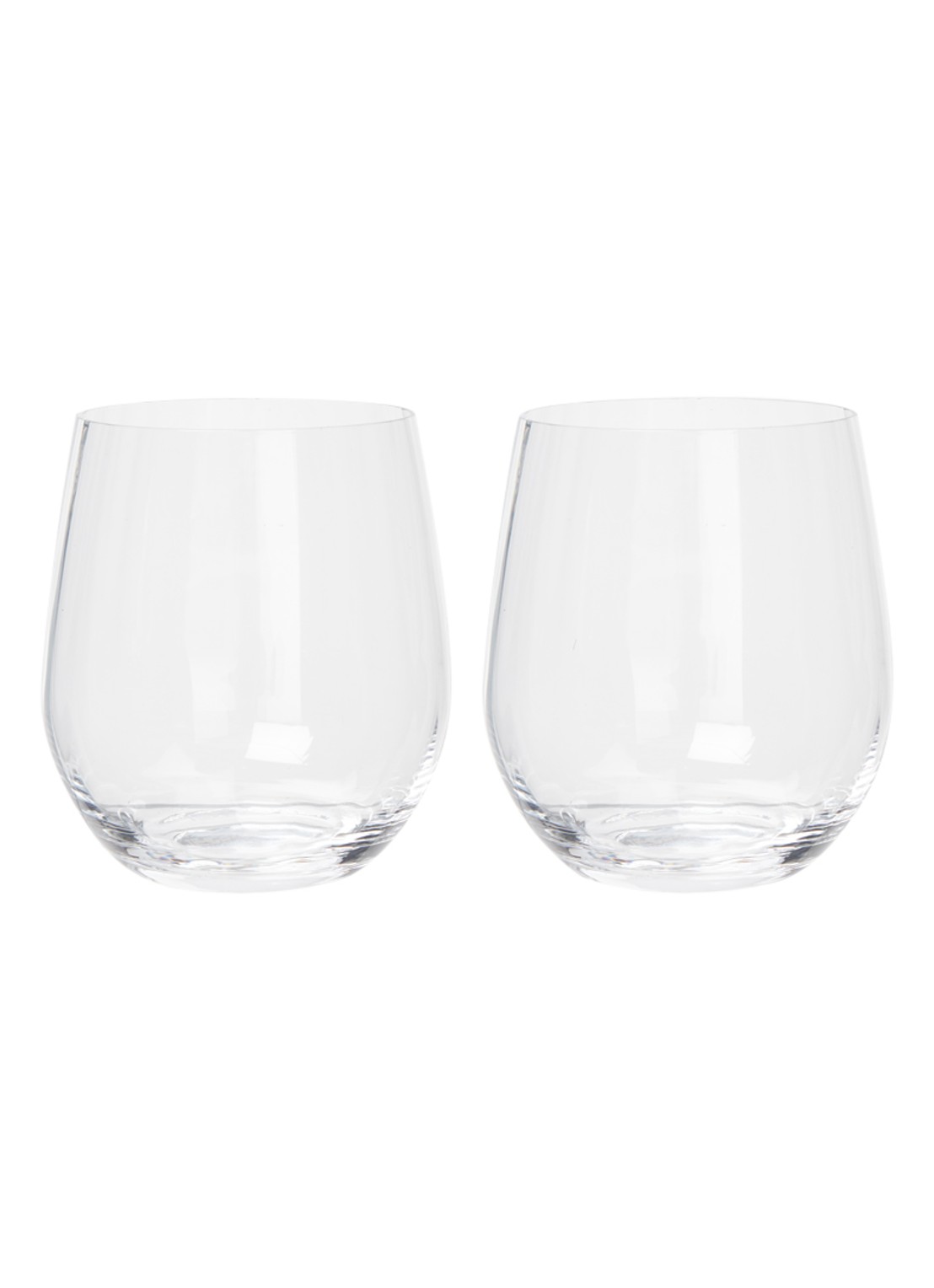 Riedel Optic O Whiskey tumbler set van 2 - voorkant transparant
