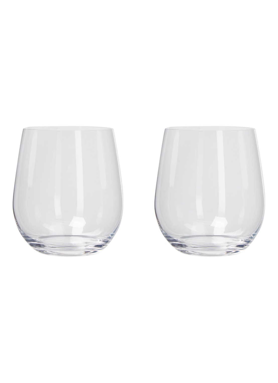 Riedel The O Wine Tumbler witte wijnglas 32 cl set van 2 - voorkant transparant