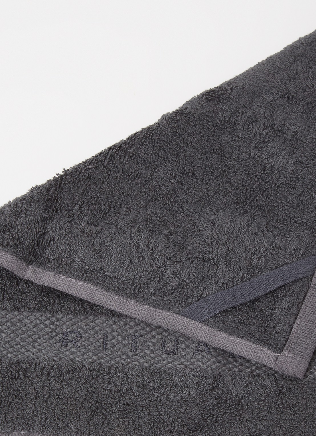 Rituals Bamboo gastendoek set van 6 - 550 gr/m2 - 30 x 30 cm - detail antraciet