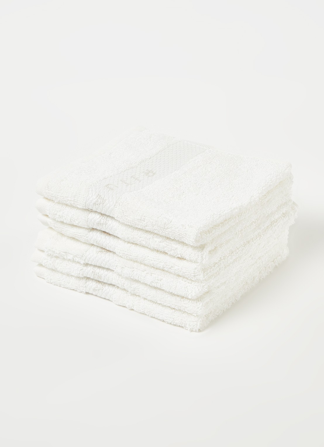 Rituals Bamboo gastendoek set van 6 - 550 gr/m2 - 30 x 30 cm - voorkant 3 wit