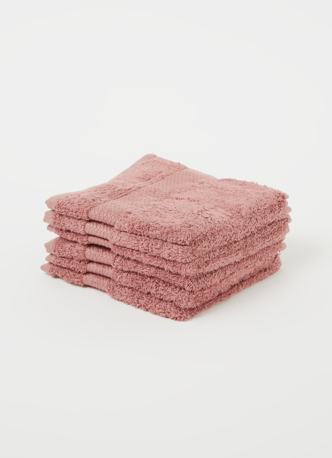 Rituals Bamboo gastendoek set van 6 - 550 gr/m2 - 30 x 30 cm - voorkant 3 roze