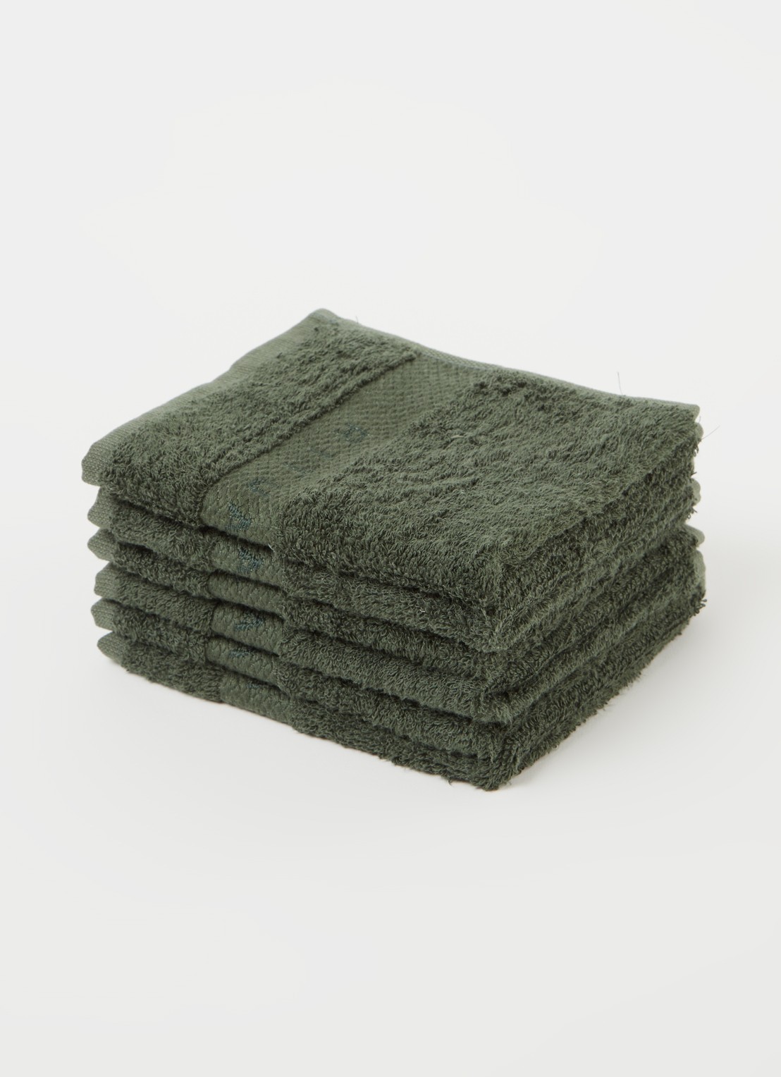 Rituals Bamboo gastendoek set van 6 - 550 gr/m2 - 30 x 30 cm - voorkant 3 donkergroen