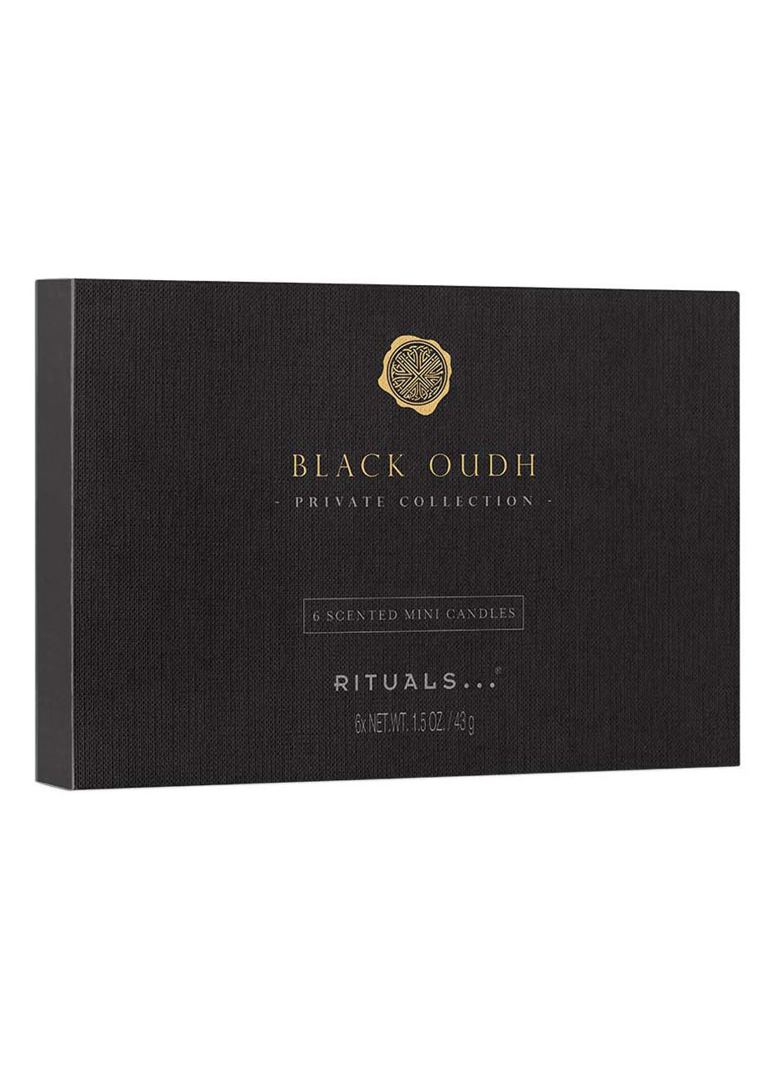 Rituals Black Oudh Mini geurkaars 43 gram set van 6 - voorkant 3 zwart
