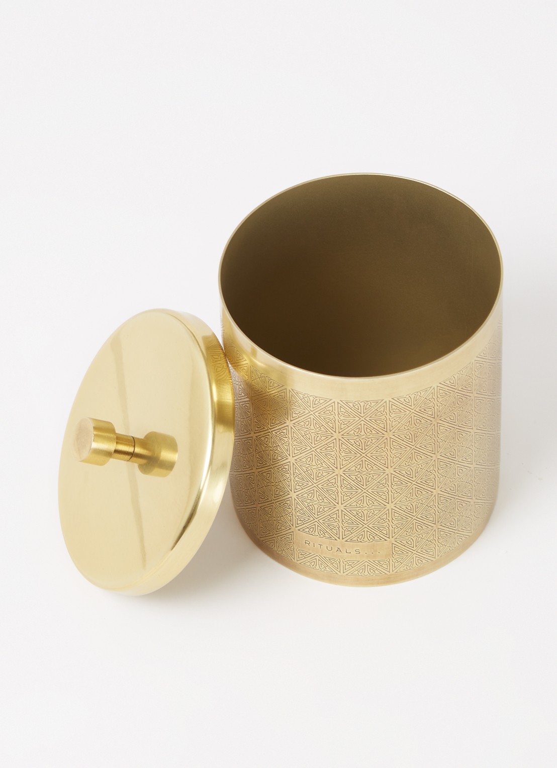 Rituals Enume pot voor wattenschijfjes 12 cm - detail goud