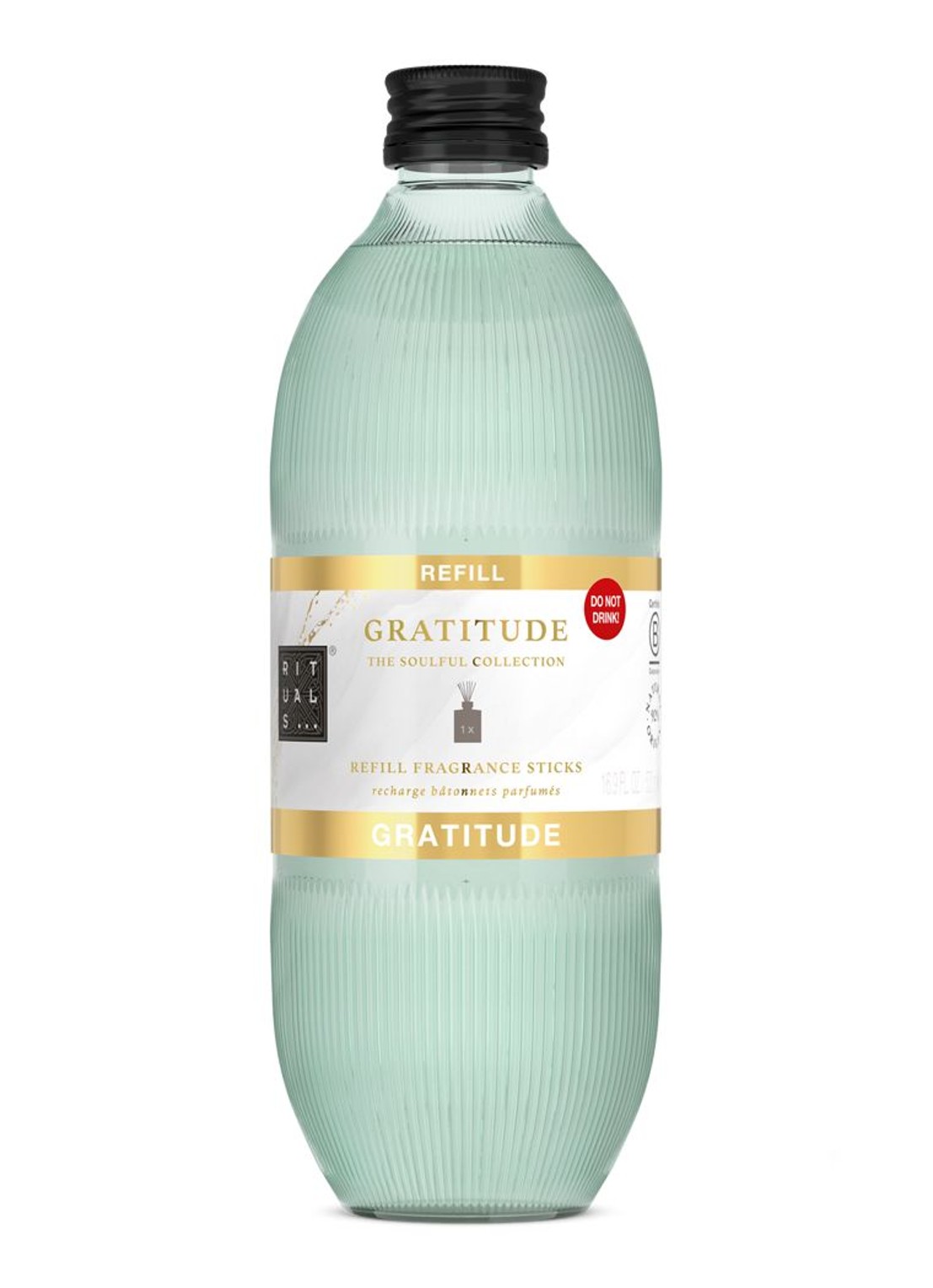 Rituals Gratitude Refill Fragrance Sticks - navulling geurstokjes 500 ml - voorkant 2 beige