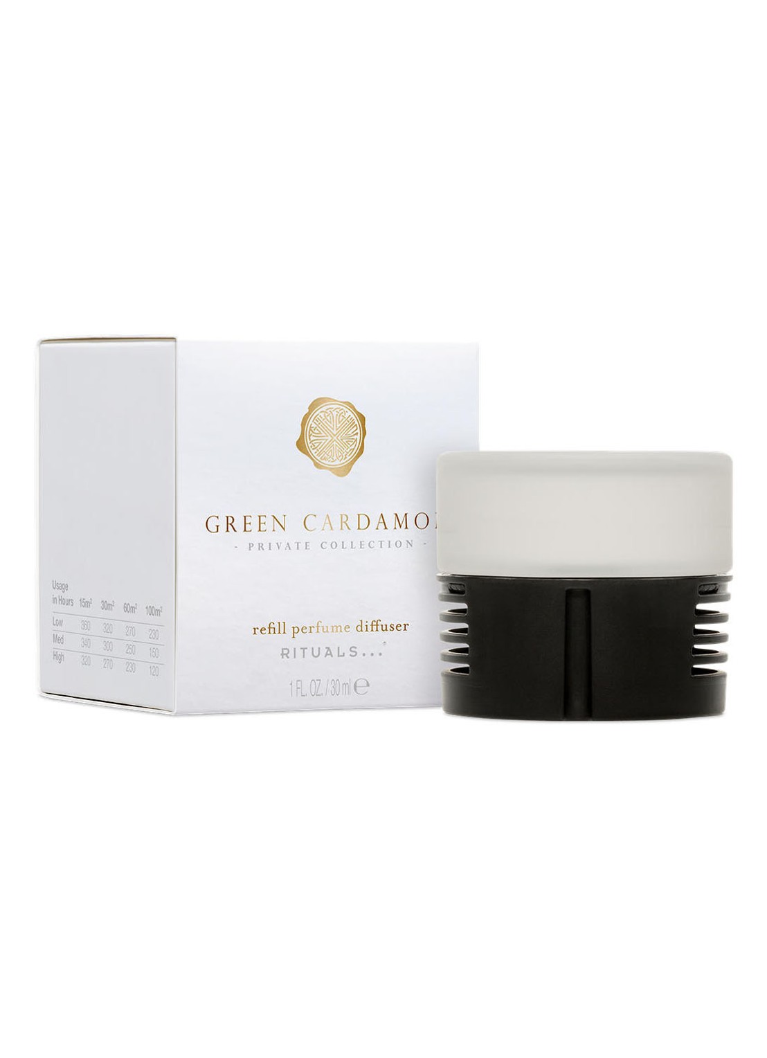 Rituals Green Cardamom huisparfum geschikt voor Perfume Genie 2.0 - navulling 30 ml - voorkant wit