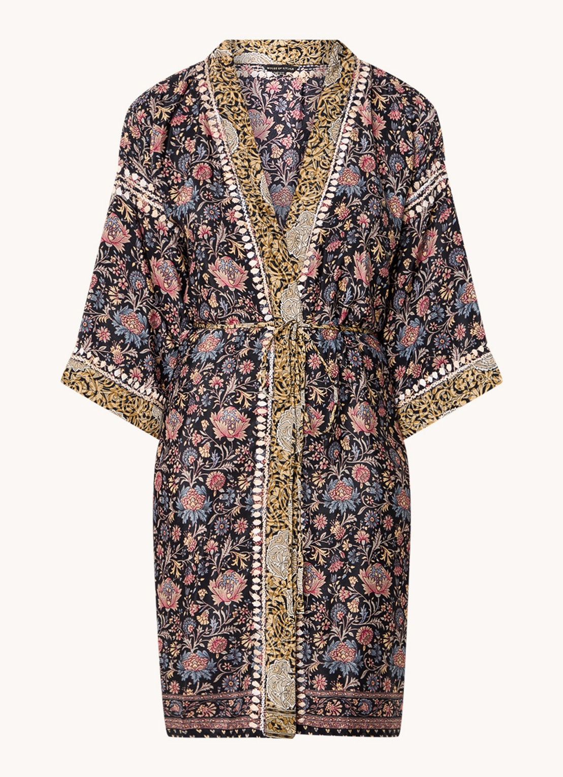 Rituals Jaypur kimono met print - voorkant 4 zwart