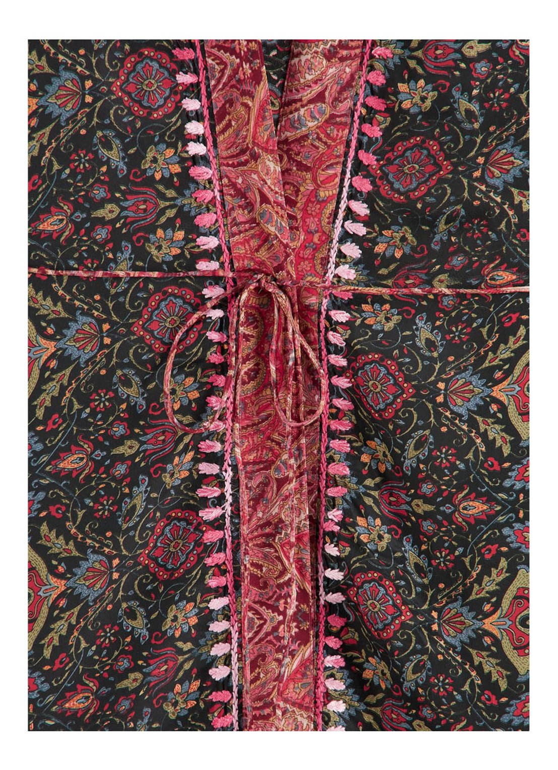 Rituals Jaypur kimono met print - detail 2 donkergroen