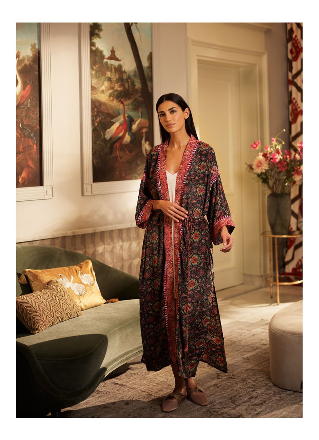 Rituals Jaypur kimono met print - detail 3 donkergroen
