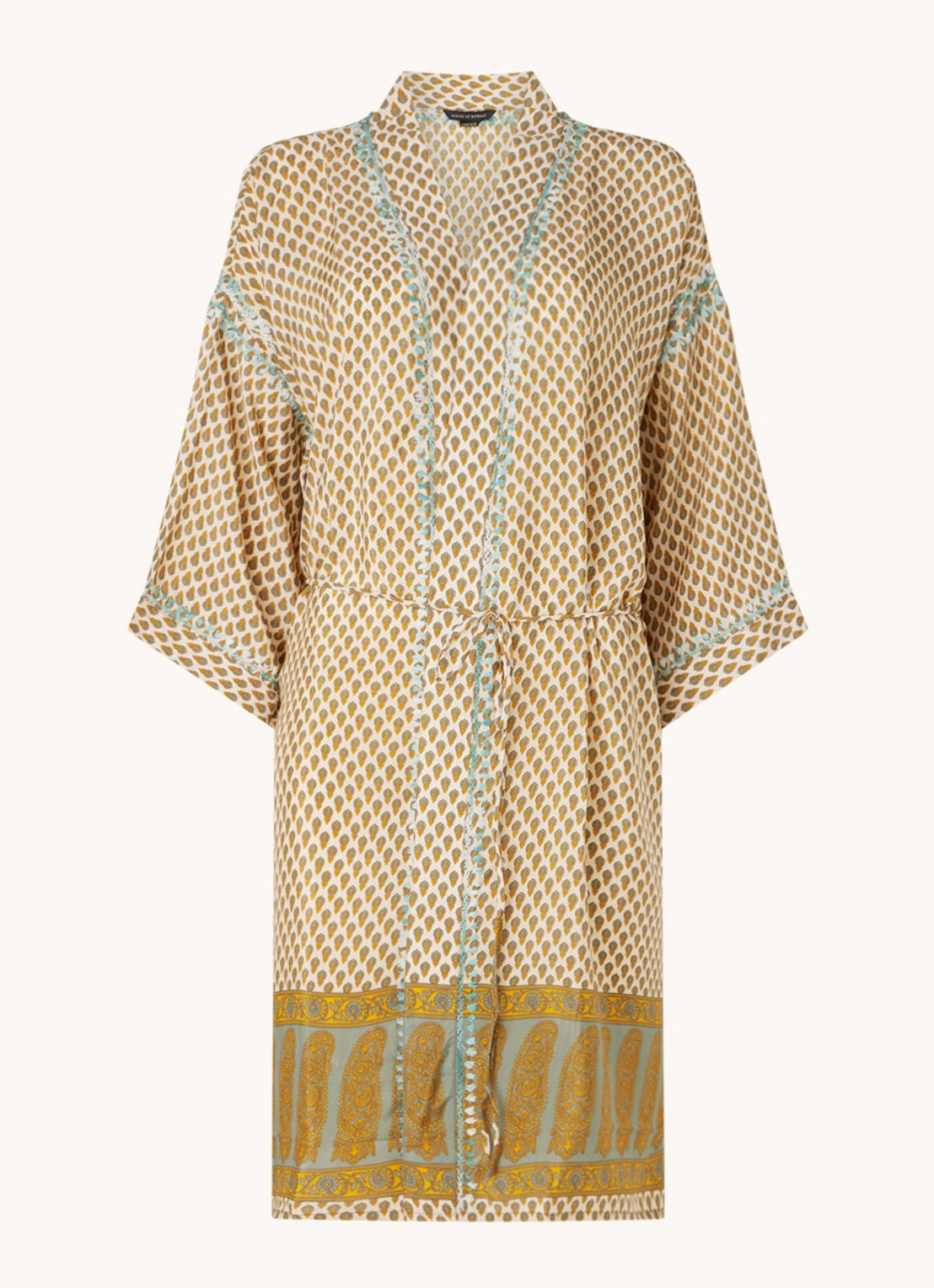 Rituals Jaypur Saree kimono van satijn met print - voorkant 3 groen