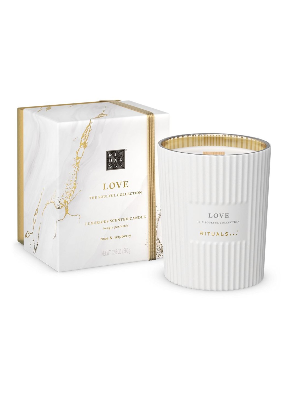 Rituals Love Scented Candle - geurkaars 360 gram - voorkant 5 beige