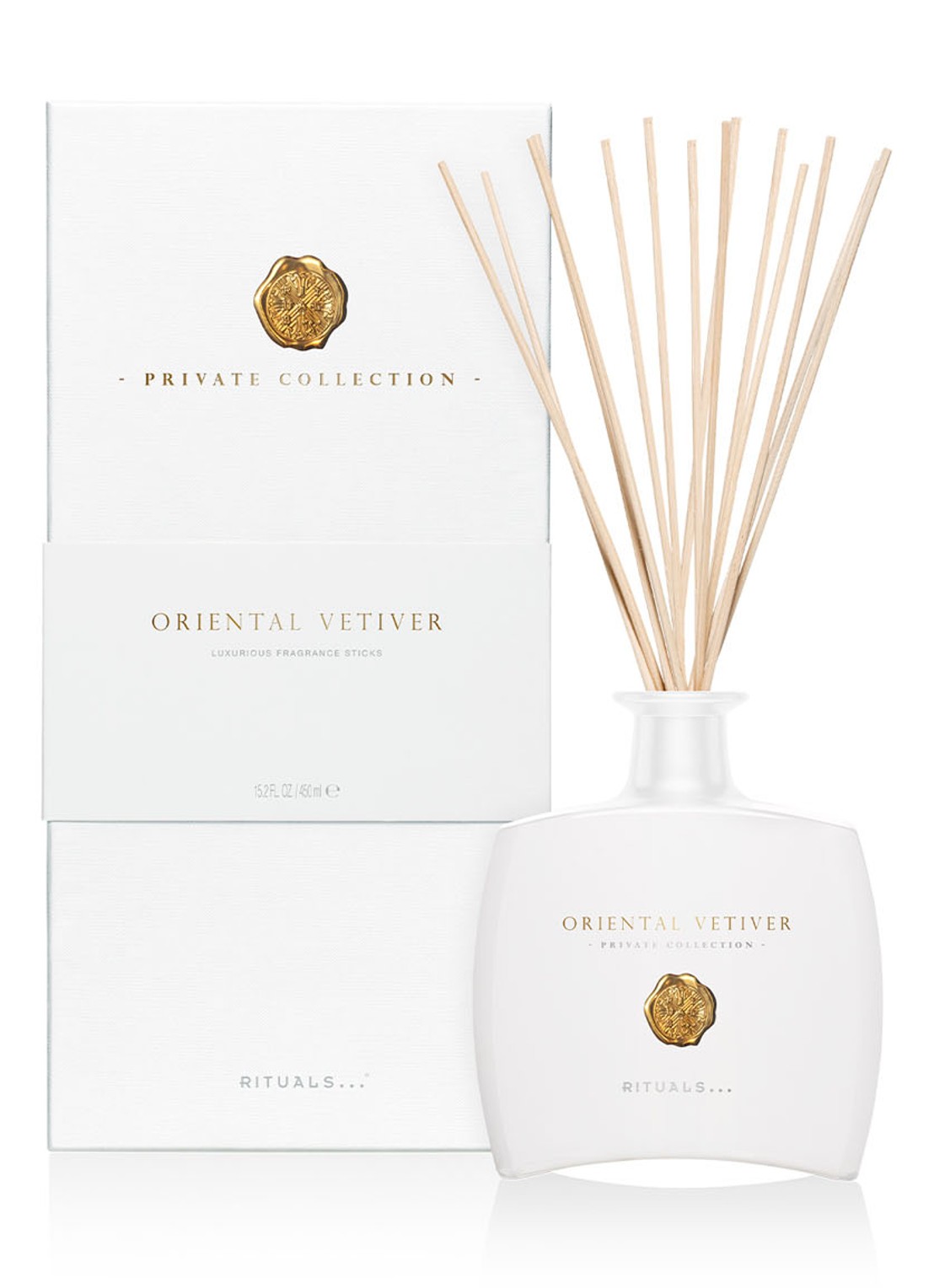 Rituals Oriental Vetiver Fragrance Sticks luxe geurstokjes 450 ml - voorkant 2 wit