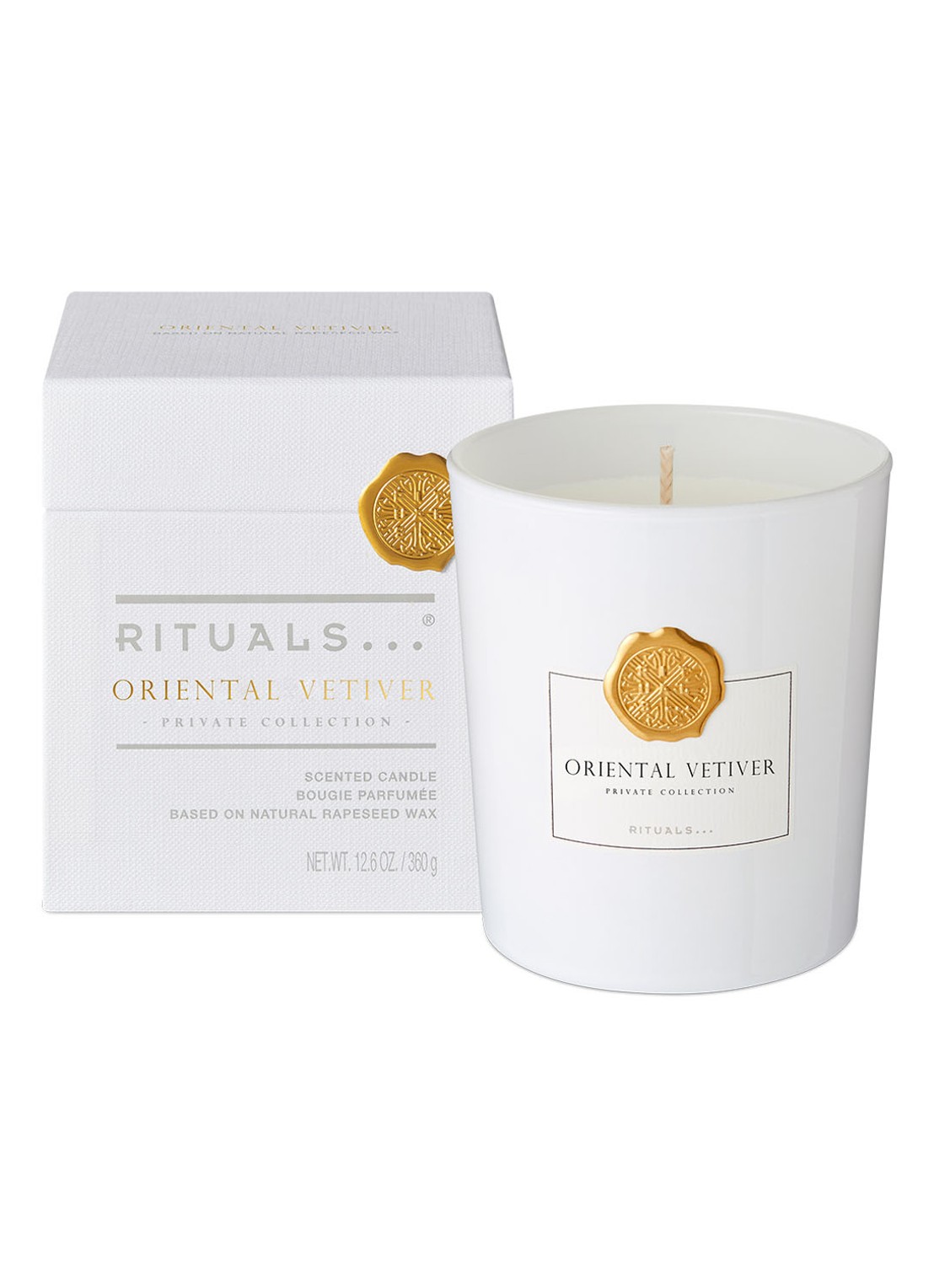 Rituals Oriental Vetiver geurkaars 360 gram - voorkant 2 wit
