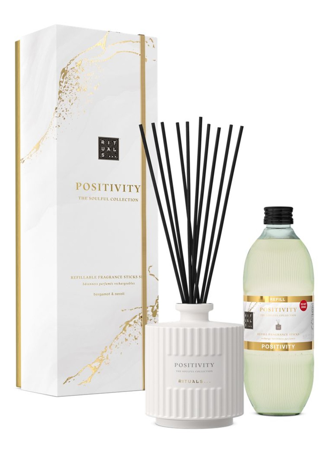 Rituals Positivity Fragrance Sticks Set - geuren set - voorkant 2 beige