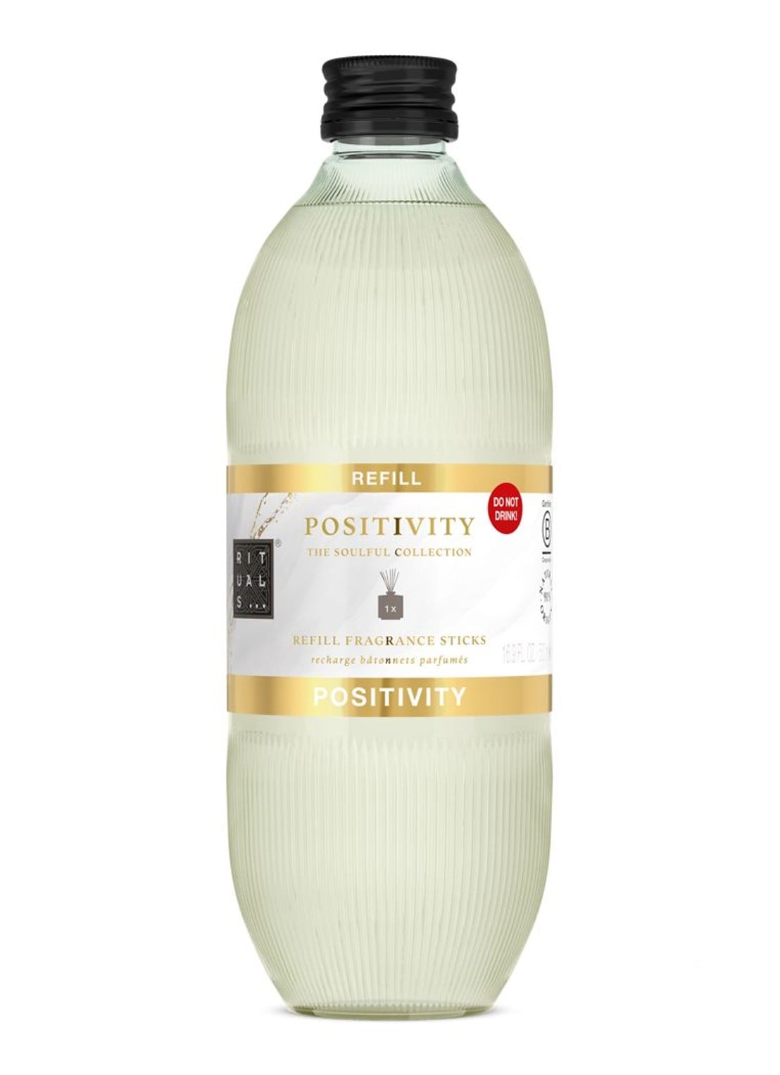 Rituals Positivity Refill Fragrance Sticks - navulling geurstokjes 500 ml - voorkant beige