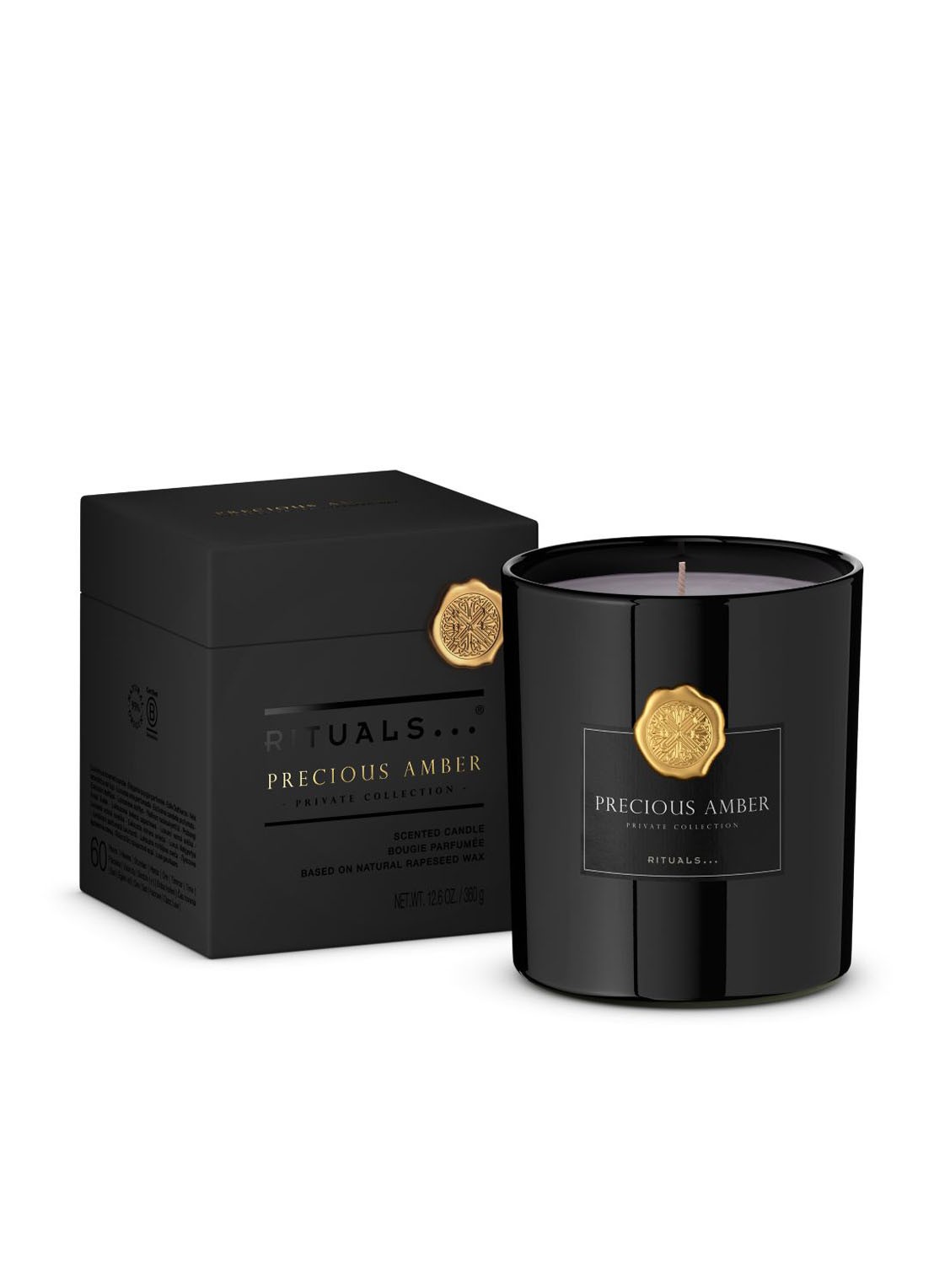 Rituals Precious Amber geurkaars 360 gram - voorkant 4 zwart