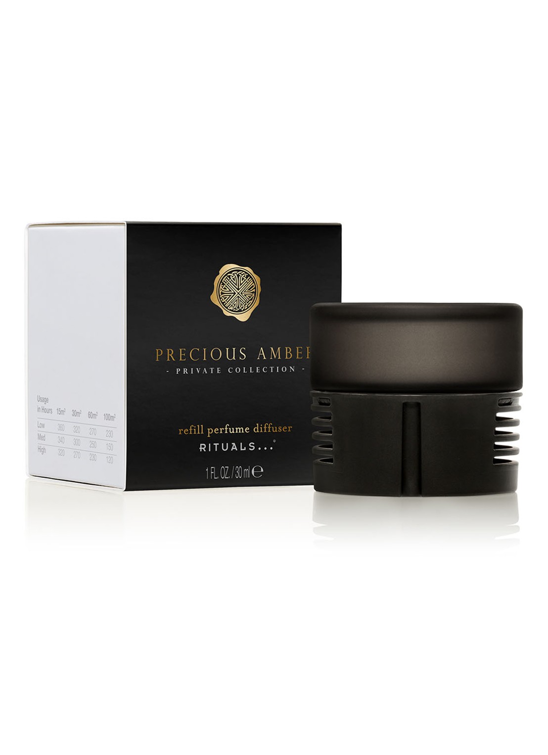 Rituals Precious Amber huisparfum geschikt voor Perfume Genie 2.0 - navulling 30 ml - voorkant 6 zwart