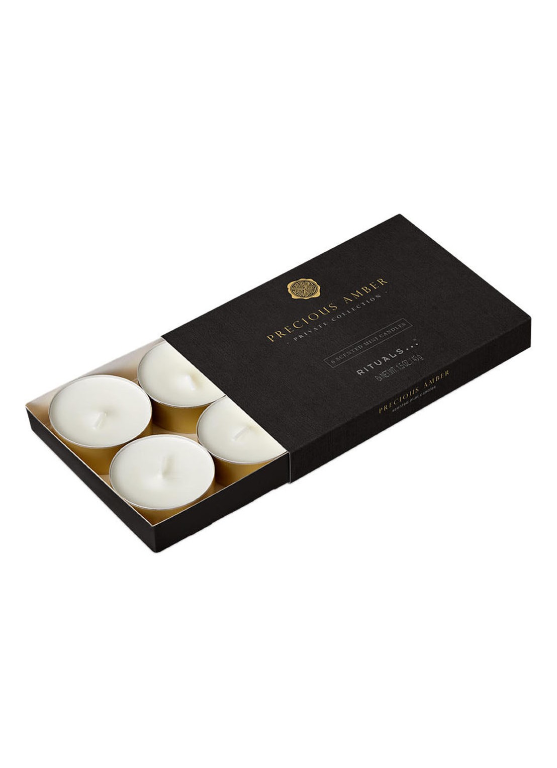 Rituals Precious Amber mini geurkaars set van 6 - voorkant 3 zwart