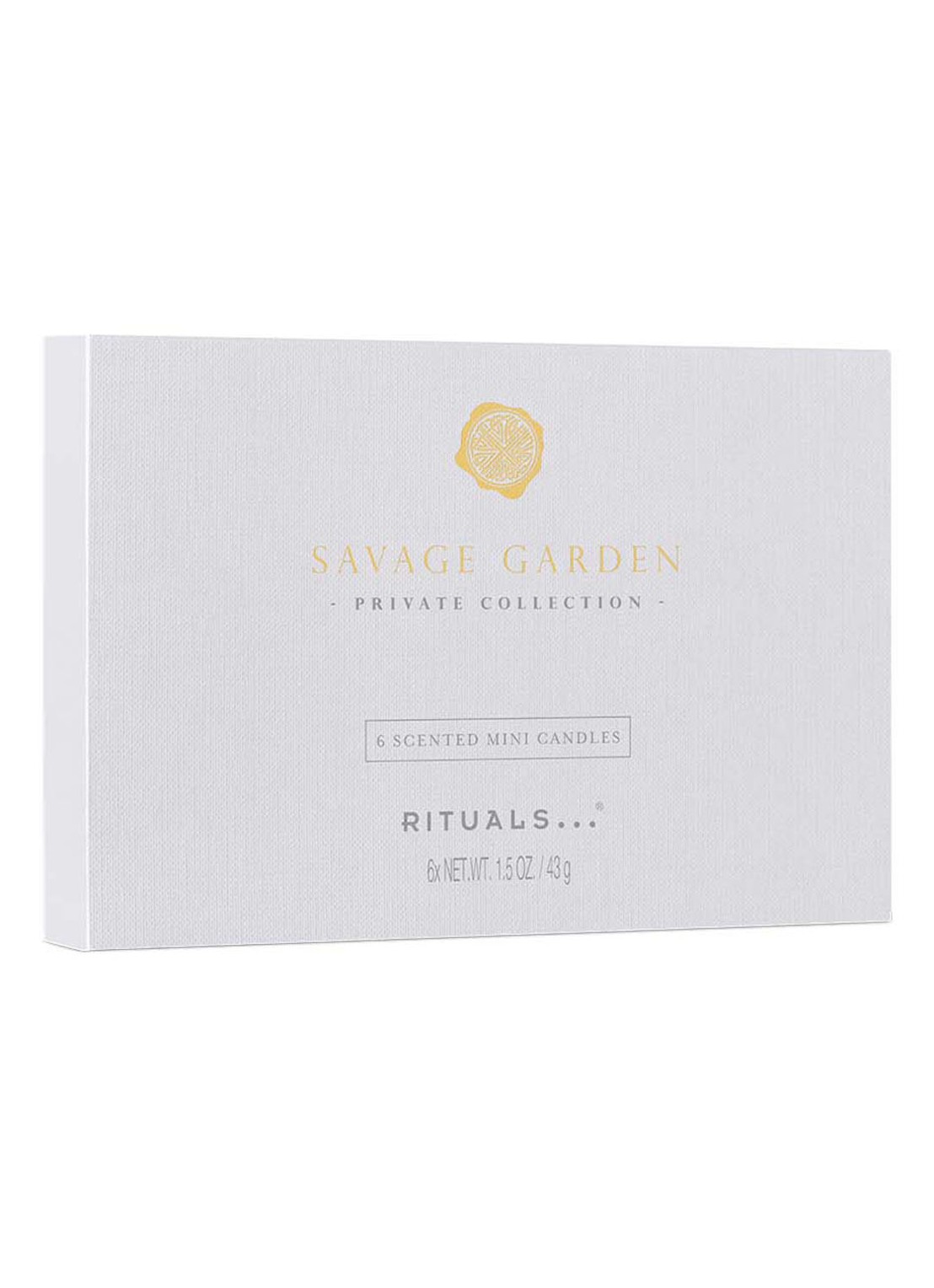 Rituals Savage Garden Mini geurkaars 43 gram set van 6 - voorkant 3 wit