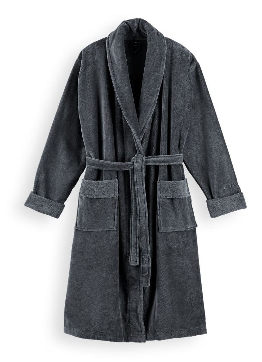 Rituals Super Smooth badjas van katoen - voorkant antraciet