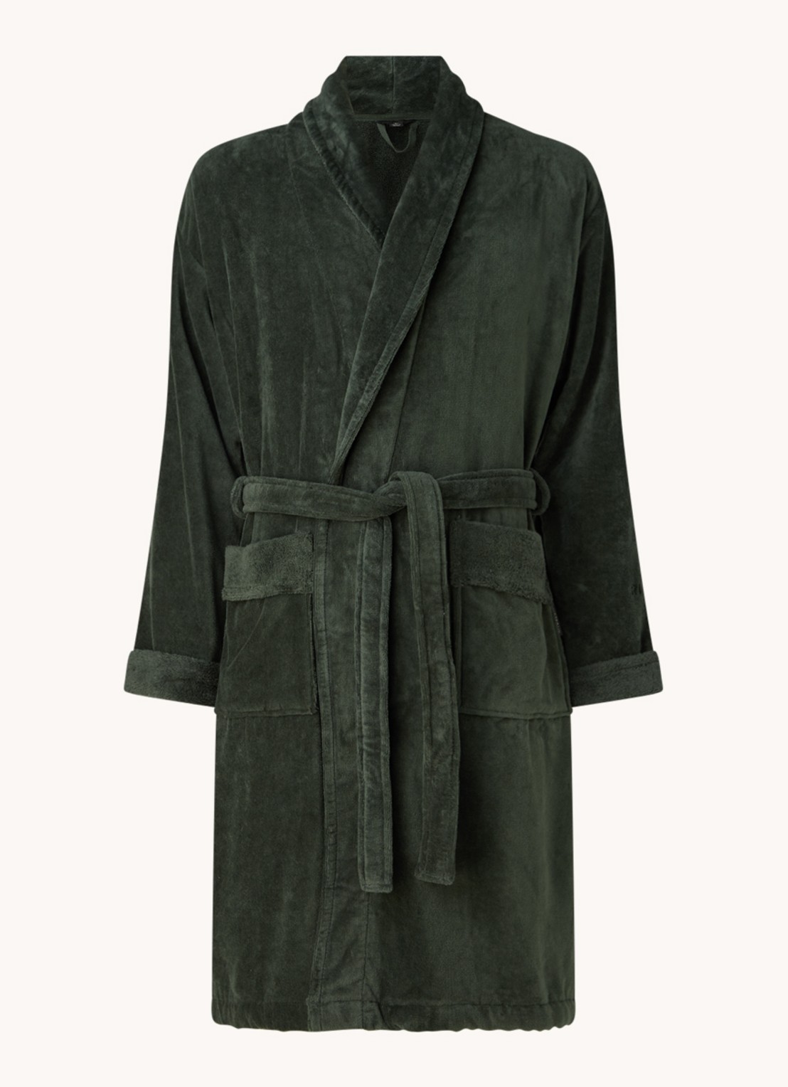 Rituals Super Smooth badjas van katoen - voorkant donkergroen