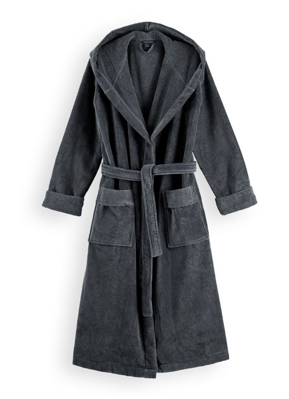 Rituals Super Smooth badjas van katoen - voorkant 3 antraciet